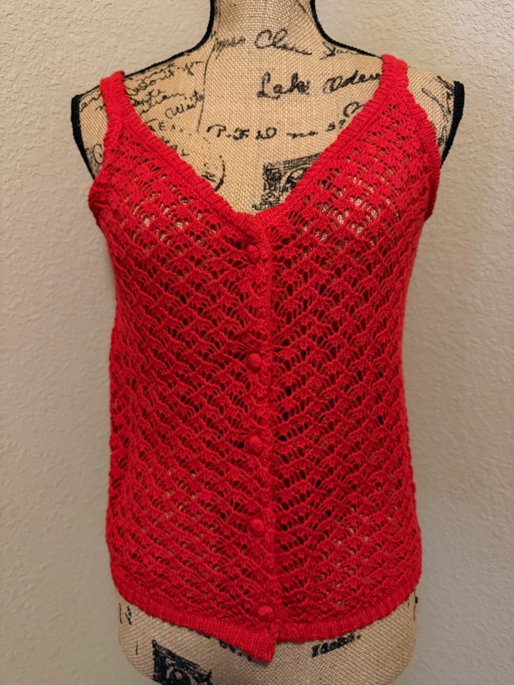 (NWT) Moon & Madison Vibrant Red Crochet Camisole